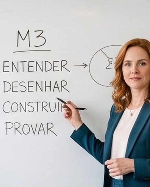 A Milla diante do quadro com o método da casa